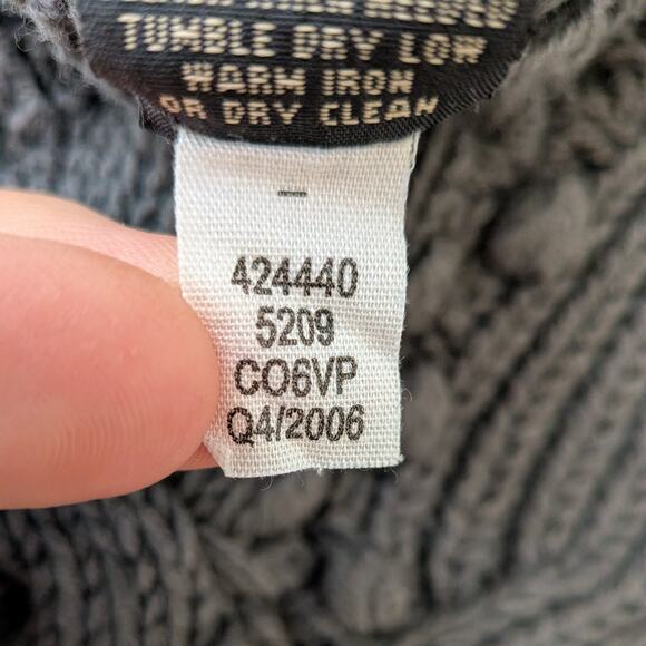 Y2K Banana Republic Cable Knit Sweater XS Gray Vneck Elena Bella Academia Chunky - Picture 7 of 10